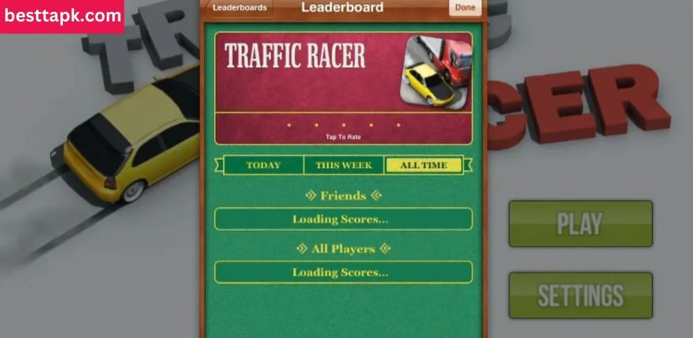 Online Leaderboards and Achievements in Traffic Racer Mod Apk
