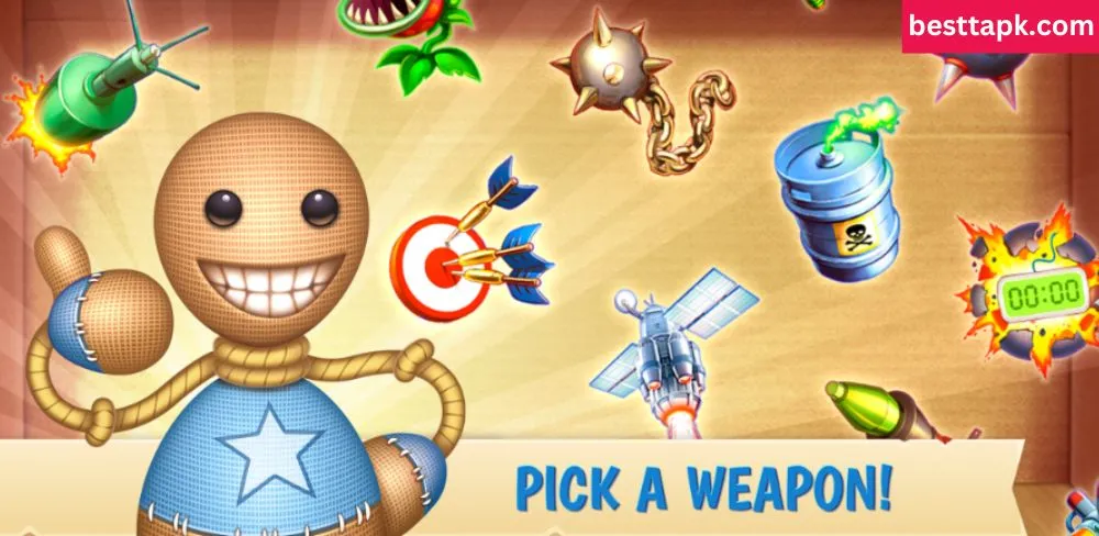 Unlocked all Unlimited Weapons in Kick the Buddy Mod Apk