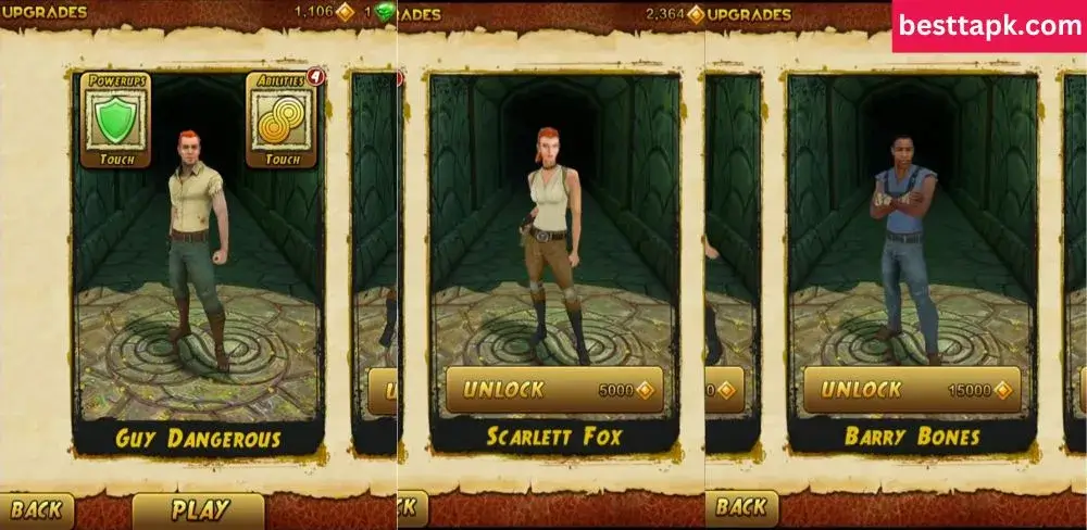 Unlocking new characters in the temple run 2 Mod Apk