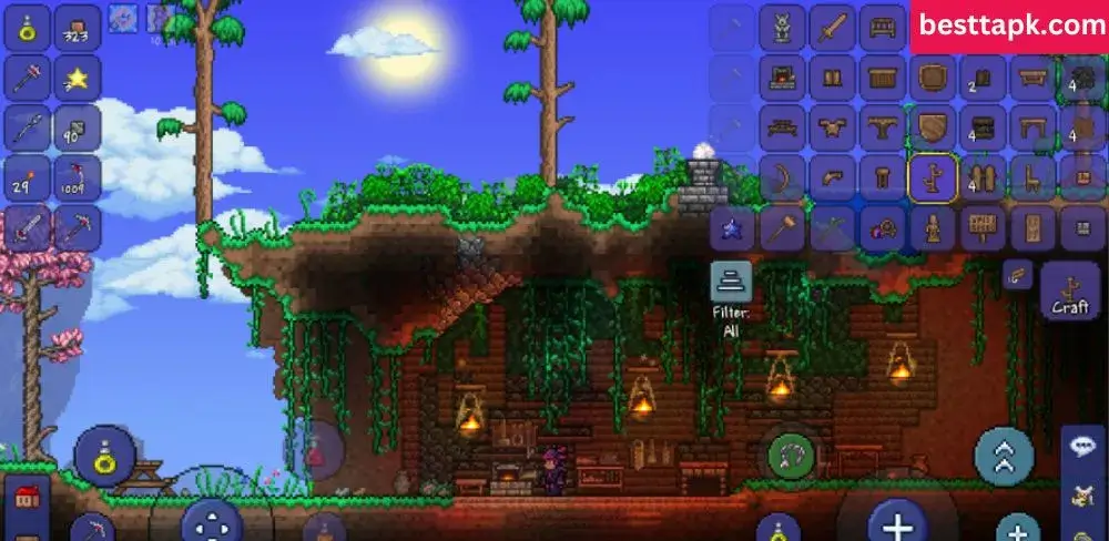 Terraria mod apk allows players to customize their characters and game visuals
