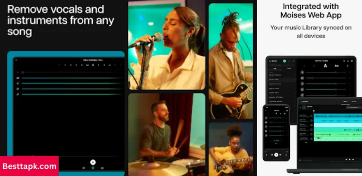 Image of a music application showcasing a selection of instruments and audio tracks on the screen.