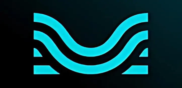 Logo of a wave energy company, featuring stylized waves and a modern design, symbolizing renewable energy innovation.